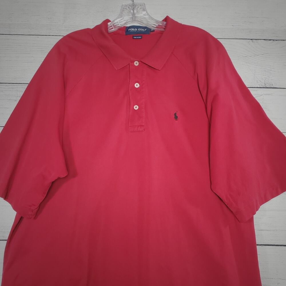 Polo Golf Ralph Lauren Shirt Mens XL Red Hawk Logo Short Sleeve